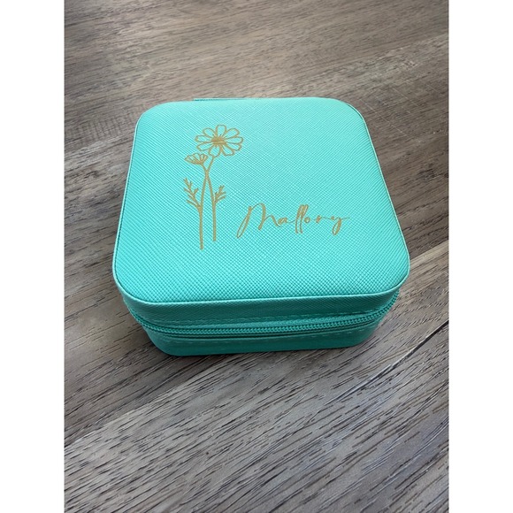 Other - Mallory Travel Jewelry Case – Turquoise Compact Organizer w/ Ring Slots